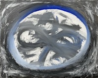 a painting of a circle with a blue circle in the middle